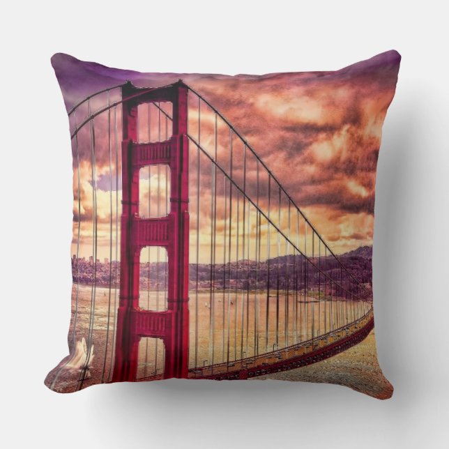 Cojín Decorativo Puente Golden Gate en San Francisco, California (Anverso)