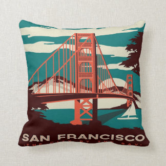 Cojín Decorativo Puente Golden Gate estilo vintage de San Francisco