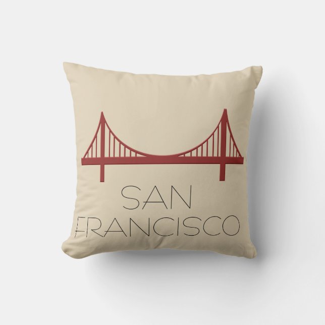 Cojín Decorativo Puente moderno de San Francisco (Anverso)