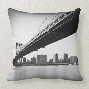 Cojín Decorativo Puente y horizonte, Nueva York, los E.E.U.U. de