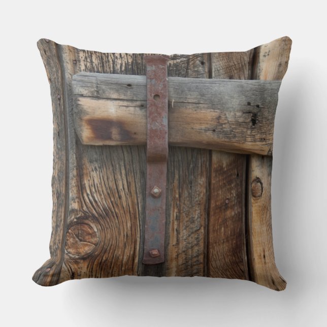 Cojín Decorativo Puerta de madera cerrada, California (Anverso)