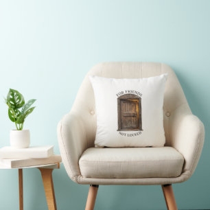 Cojín Decorativo Puerta de Madera Rústica Vintage Para Amigos No Ce