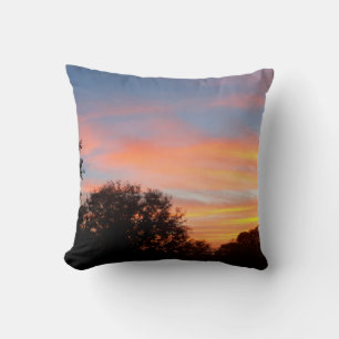 Cojín Decorativo puesta de sol de color brillante cielo de octubre