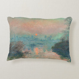 Cojín Decorativo Puesta de sol de Monet en el Sena Impresionismo de