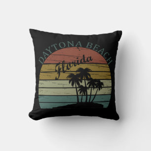 Cojín Decorativo Puesta de sol vintage de verano Daytona Beach Flor