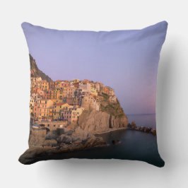Cojín Decorativo Puesta del sol sobre el pueblo de Manarola en