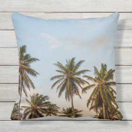 Cojín Decorativo Puesta del sol soleada del paraíso con el vintage