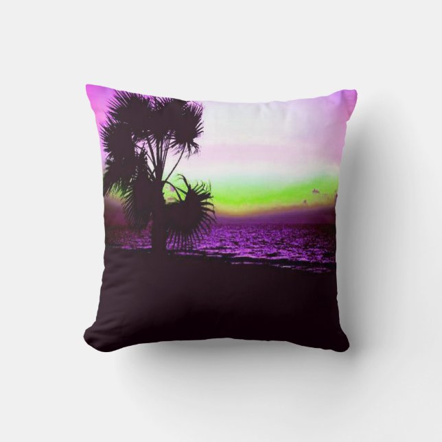 Cojín Decorativo Puesta del sol tropical (Anverso)