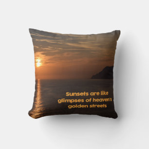 Cojín Decorativo Puestas de sol como vislumbres de las calles dorad