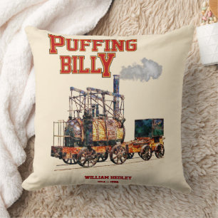 Cojín Decorativo Puffing Billy Steam Train English Locomotive