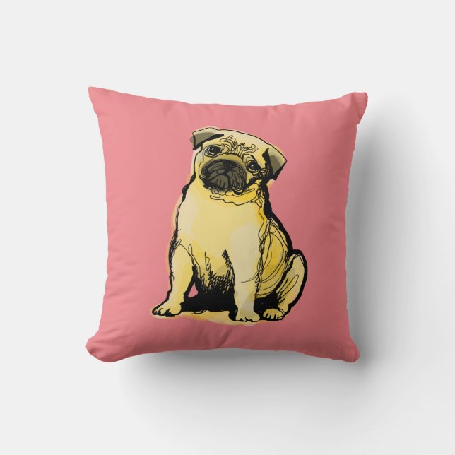 Cojín Decorativo Pug (Anverso)