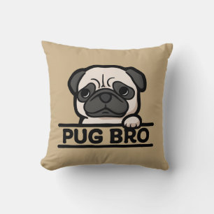 Cojín Decorativo PUG BRO – Regalo divertido y lindo para amantes de