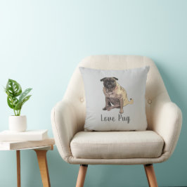 Cojín Decorativo Pug de amor