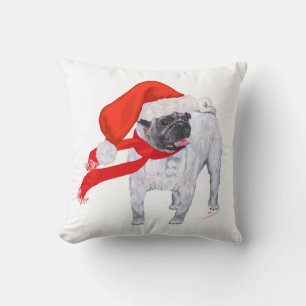 Cojín Decorativo Pug de Navidad