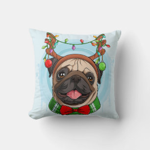 Cojín decorativo Pug de navidades