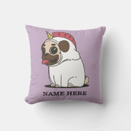 Cojín Decorativo Pug de Unicorn