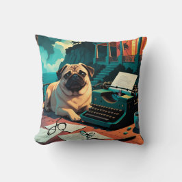 Cojín Decorativo Pug Dog caballero vintage