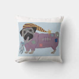 Cojín Decorativo Pug en pijamas 