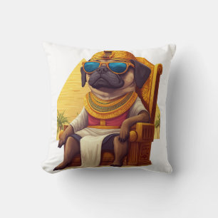 Cojín Decorativo Pug faraón � Perro del Antiguo Egipto