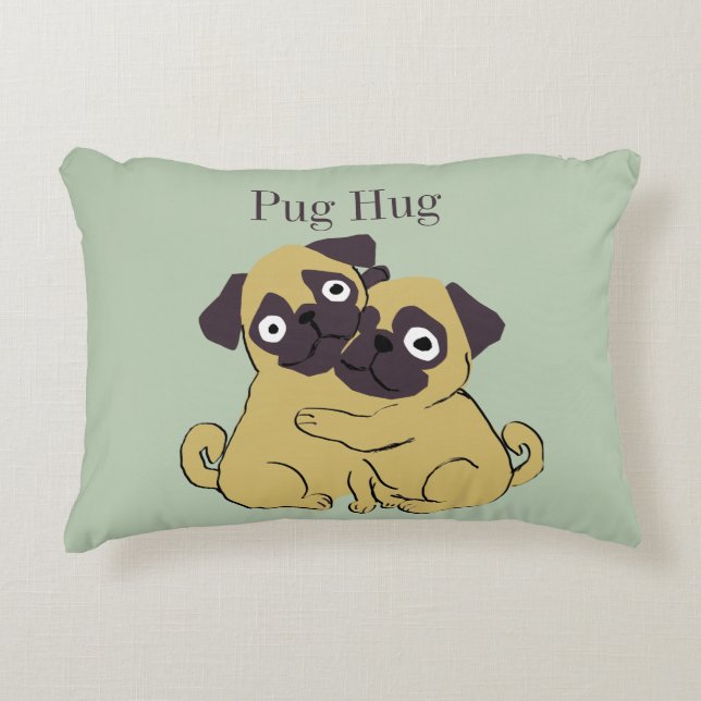Cojín Decorativo Pug hug  (Anverso)