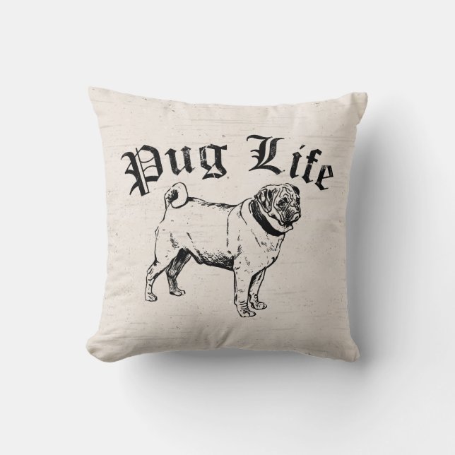 Cojín Decorativo Pug Life Funny Dog Gangster (Anverso)
