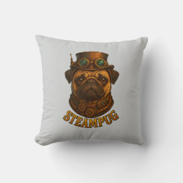 Cojín Decorativo Pug Steampunk Cushion Vintage retro dog art 