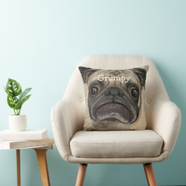 Cojín Decorativo Puggy Grumpy Personalizado