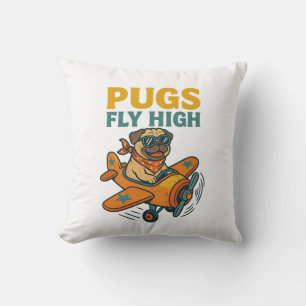 Cojín Decorativo Pugs Vuelan Alto
