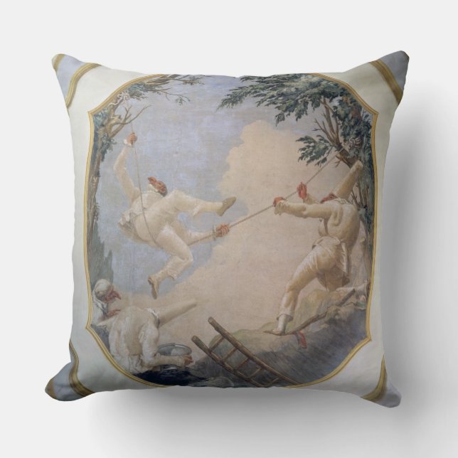 Cojín Decorativo Pulcinella en un oscilación, 1797 (fresco) (Anverso)