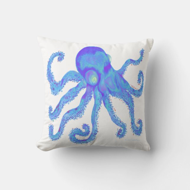 Cojín Decorativo Pulpo - Azul Lt (Anverso)