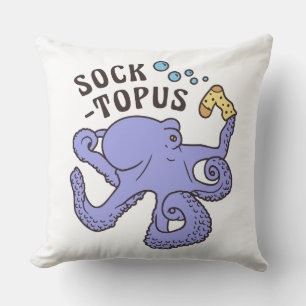 Cojín Decorativo Pulpo azul Socktopus con meme divertido