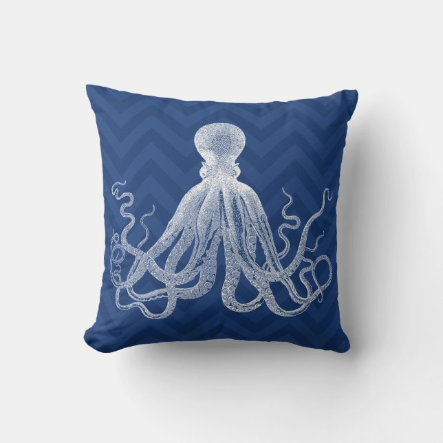 Cojín Decorativo Pulpo de Chevron (Anverso)