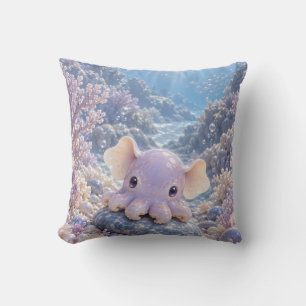 Cojín Decorativo Pulpo Dumbo Lila Coral Sueño Perla Océano