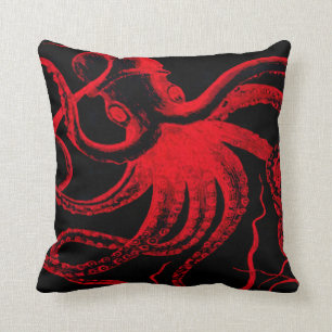 Cojín Decorativo Pulpo Náutico Steampunk Vintage Kraken Monstruo