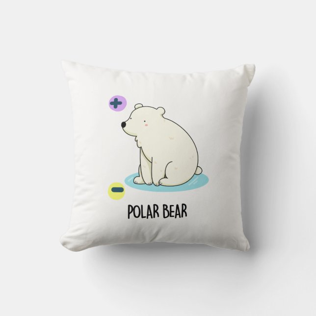 Cojín Decorativo Pun científico divertidísimo del oso polar (Anverso)