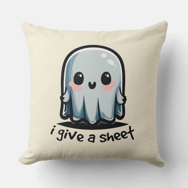 Cojín Decorativo Pun de Halloween - Doy una hoja (Anverso)