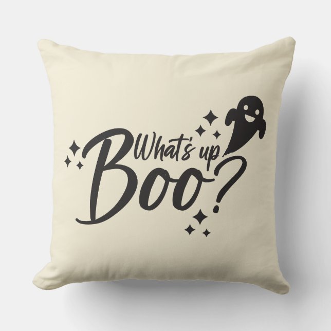 Cojín Decorativo Pun de Halloween - ¿Qué tal? (Anverso)