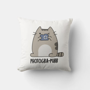 Cojín Decorativo Pun, un gracioso fotógrafo gato de Photograh-purr