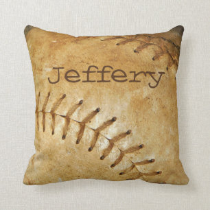 Cojín Decorativo punción blanca vintage del béisbol blanco personal