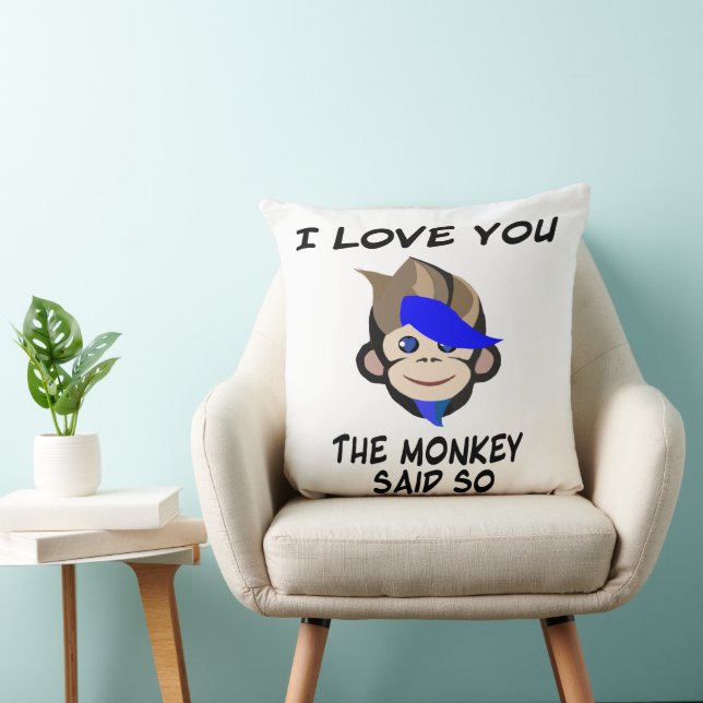Cojín Decorativo Punk Mono te amo el mono dijo eso (Silla)