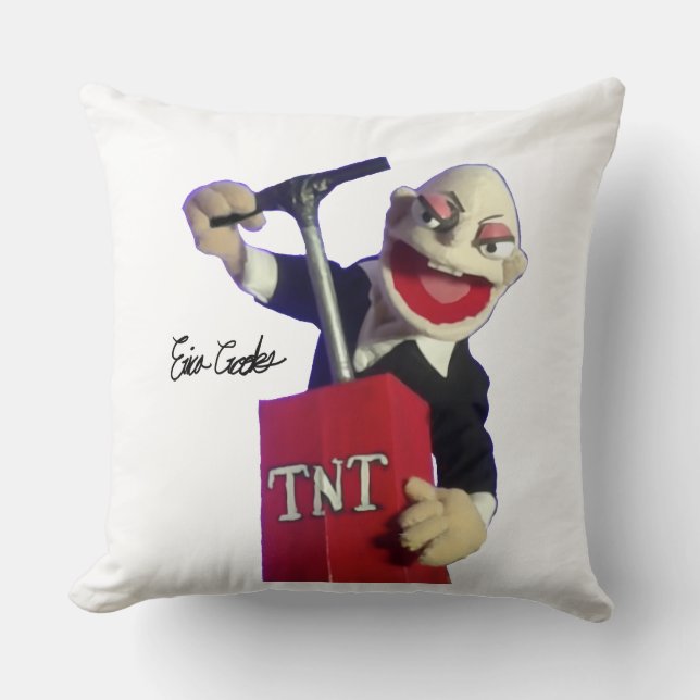 Cojín Decorativo punk puppet with tnt plunger (Anverso)
