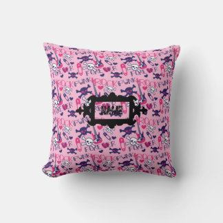 Cojín Decorativo Punk Rock Forever Chica decoración personalizada