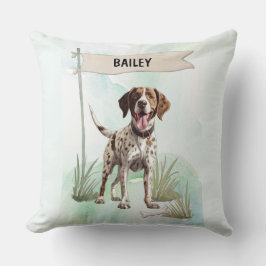 Cojín Decorativo Puntero Acuarela Perro Personalizado