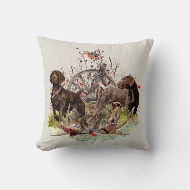 Cojín Decorativo Puntero de Shorthtransmitió alemán (Anverso)