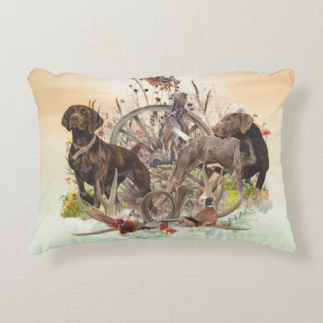 Cojín Decorativo Puntero de Shorthtransmitió alemán (Anverso)