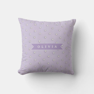 Cojín Decorativo Punto de lunares de rinoceronte de lavanda lindo p