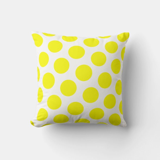 Cojín Decorativo Punto de Polka Amarillo (Anverso)