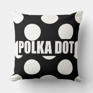 Cojín Decorativo Punto de polka blanco y negro