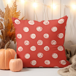 Cojín Decorativo Punto de polka de crema dibujada a mano