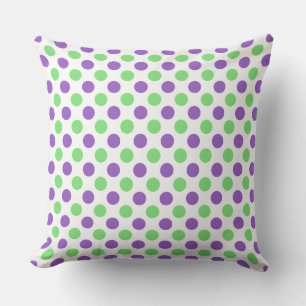 Cojín Decorativo Punto de Polka de personalizado morado de la menta
